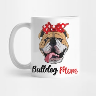 Bulldog Mom With Red Dot Turban Mother's Day Gift Mug